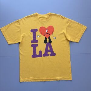 2022 Bad Bunny Sofi Sstadium Un Verano Sin Ti I Love LA LAKERS Tour Shirt Medium